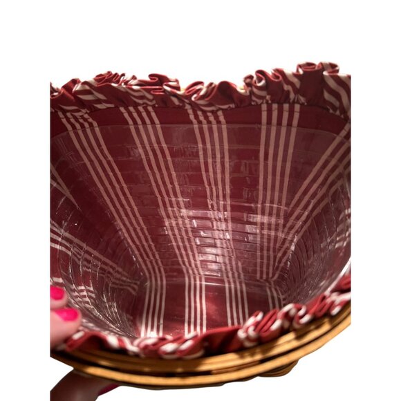 Longaberger Christmas Collection 1998 Glad Tidings Basket With Handle & Liner - Picture 6 of 8